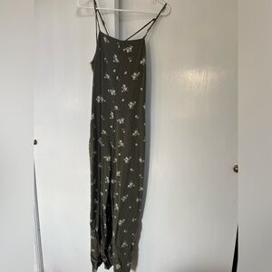 Wild Fable Olive Green Floral Jumpsuit